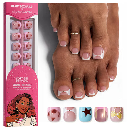 Blooming Stardust Toe Nail - Soft Gel Press On