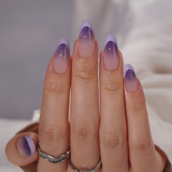 Twilight Ombre Almond Nails - Press On Nails
