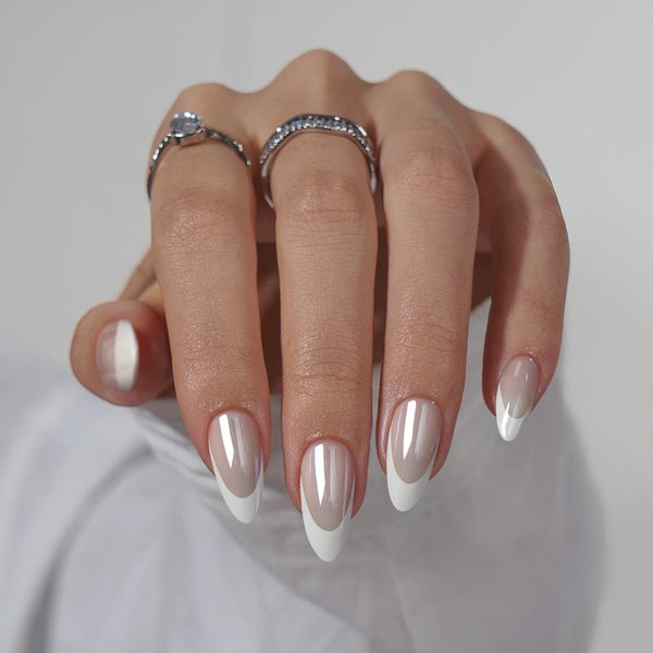 White Swan Almond Nails - Press On Nails
