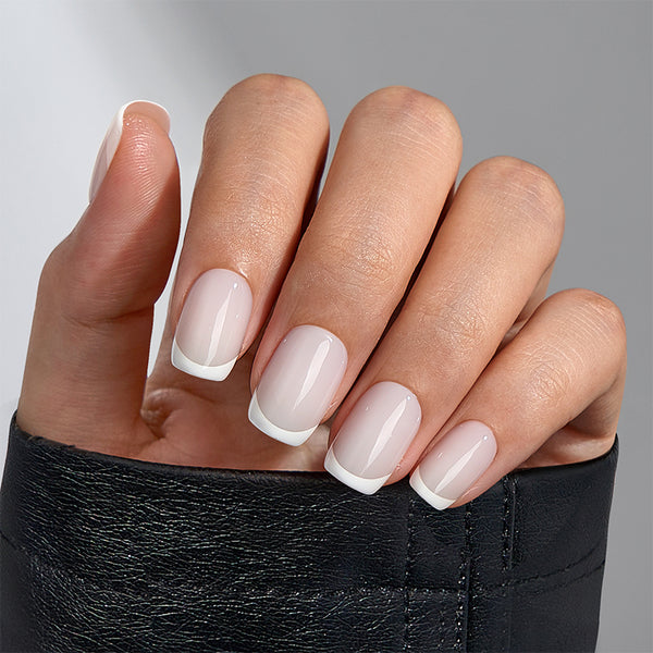 Pure White Square French Nails Press On Nails