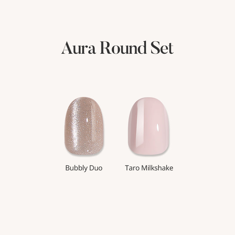 Aura Round Set Press On Nails