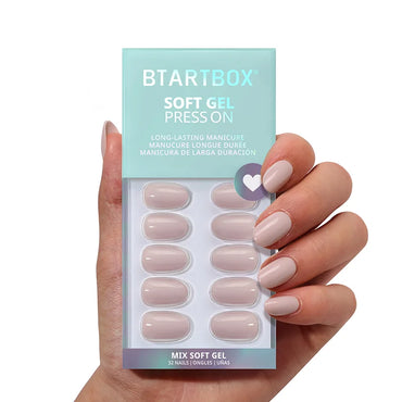 Taro Milkshake Round Nails - Soft Gel Press On
