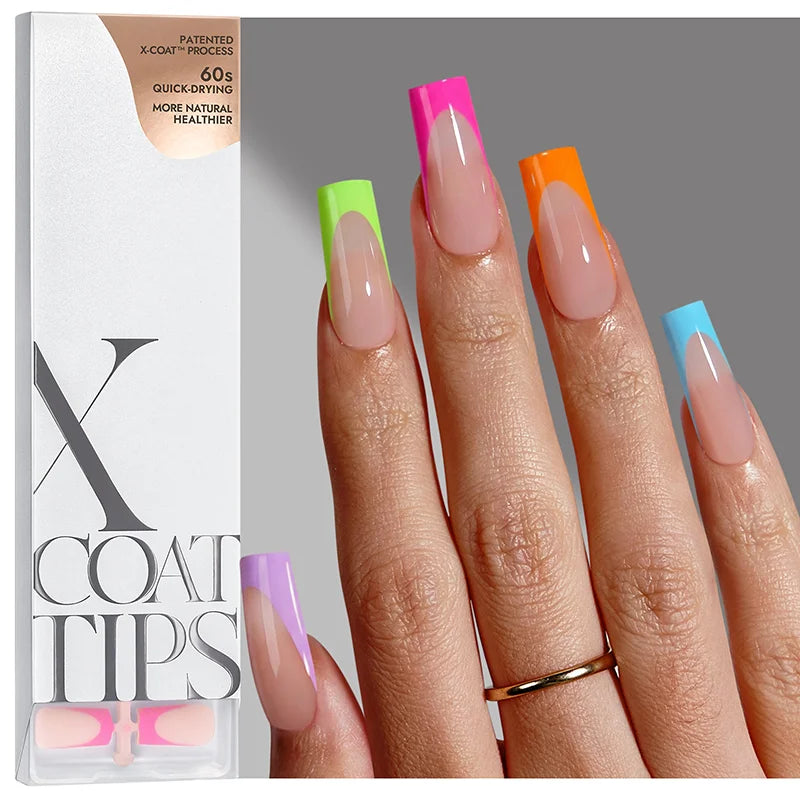 XCOATTIPS® French – Cuadrado Largo con Punta Pastel Más Brillante