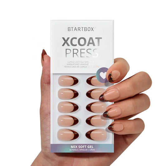 Tortoise Shell Almond Nails - XCOATPRESS