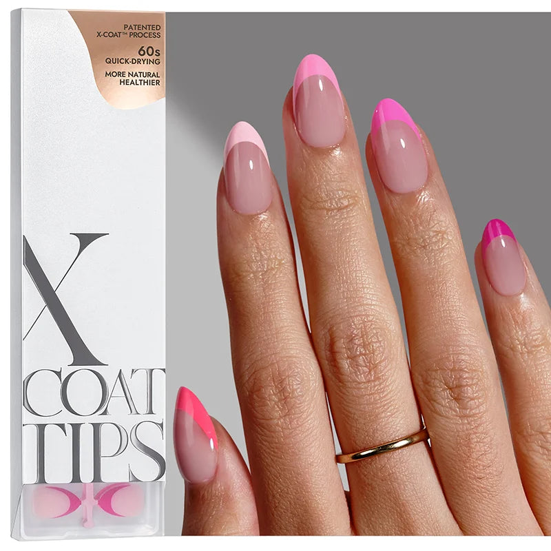 XCOATTIPS® French - Short Almond Pink Pastel Tips