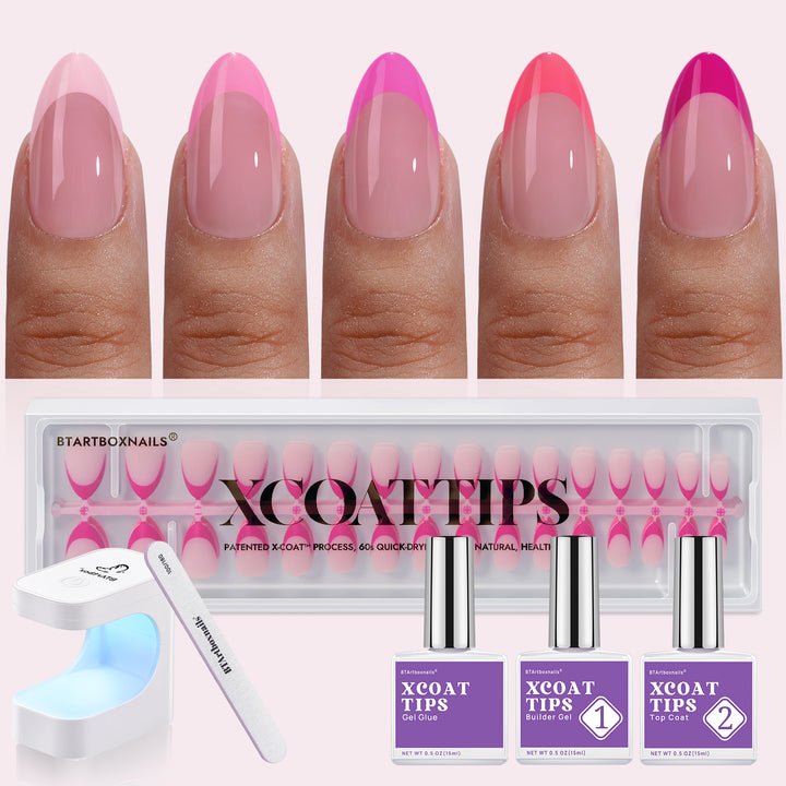 XCOATTIPS® Pink Pastel French Kit - Short Almond