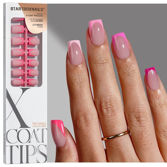 XCOATTIPS® French - Short Square Pink Pastel Tips