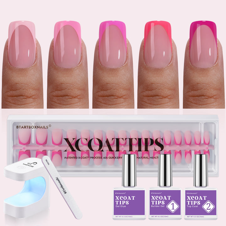 XCOATTIPS® Pink Pastel French Kit - Short Square