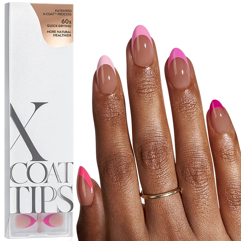 XCOATTIPS® French - Short Almond Pink Pastel Tips