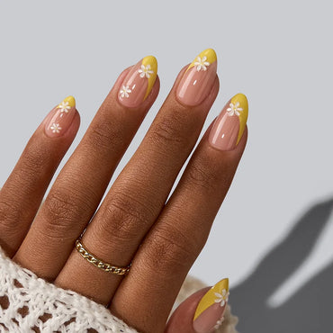 Daisy Almond Nails - XCOATPRESS