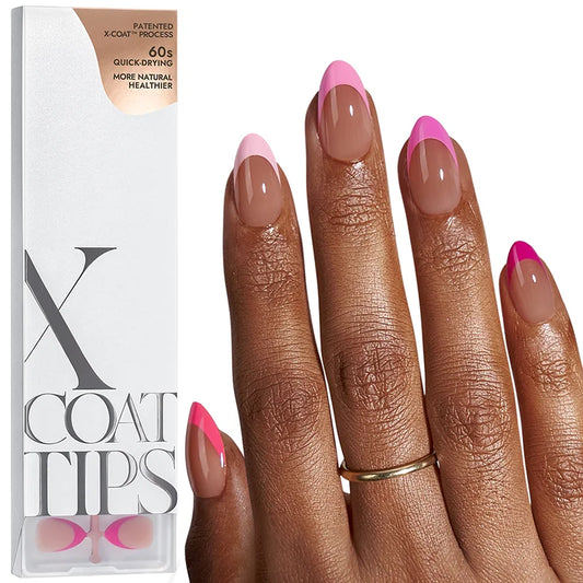 XCOATTIPS® French - Short Almond Pink Pastel Tips