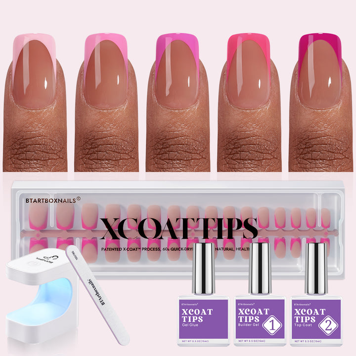 XCOATTIPS® Pink Pastel French Kit - Short Square