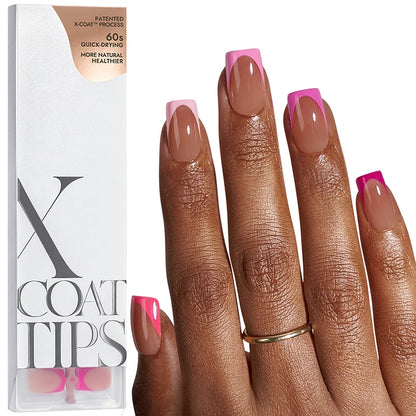 XCOATTIPS® Francés – Punta Cuadrada Corta Rosa Pastel