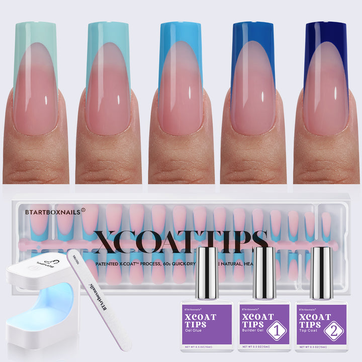 XCOATTIPS® Blue Pastel French Kit - Long Square