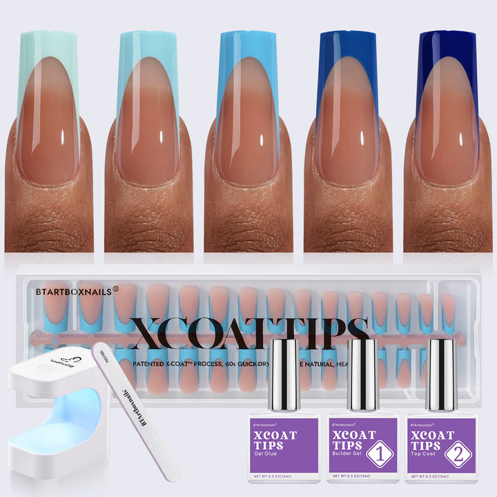 XCOATTIPS® Blue Pastel French Kit - Long Square