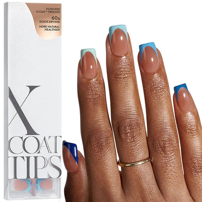 XCOATTIPS® French - Short Square Blue Pastel Tips