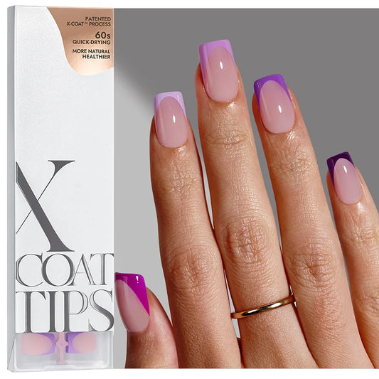 XCOATTIPS® French - Short Square Purple Pastel Tips