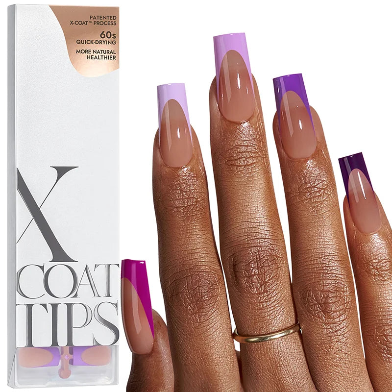 XCOATTIPS® French - Carré Long Pointes Pastel Violet