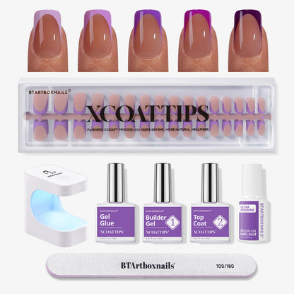 XCOATTIPS® Purple Pastel French Kit - Short Square