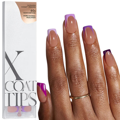 XCOATTIPS® French - Short Square Purple Pastel Tips