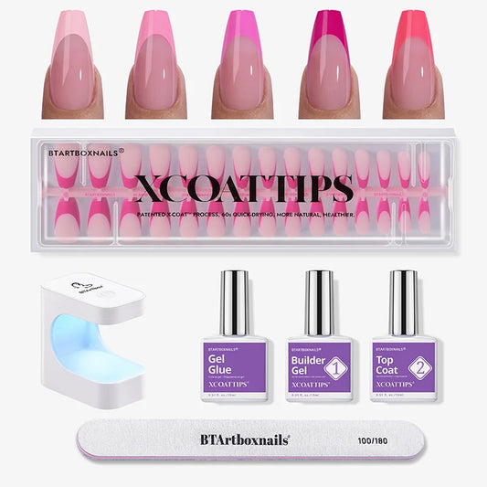 XCOATTIPS® Pink Pastel French Kit - Medium Coffin