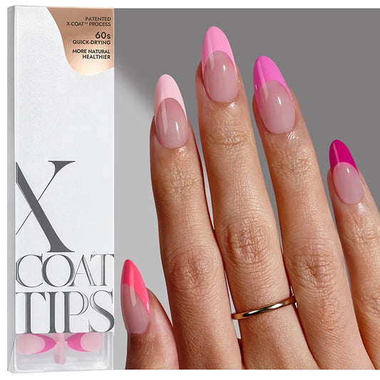 XCOATTIPS® French - Ongles amande moyens roses pastel
