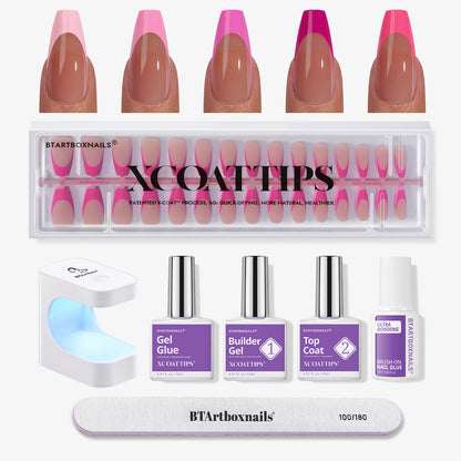 XCOATTIPS® Pink Pastel French Kit - Medium Coffin