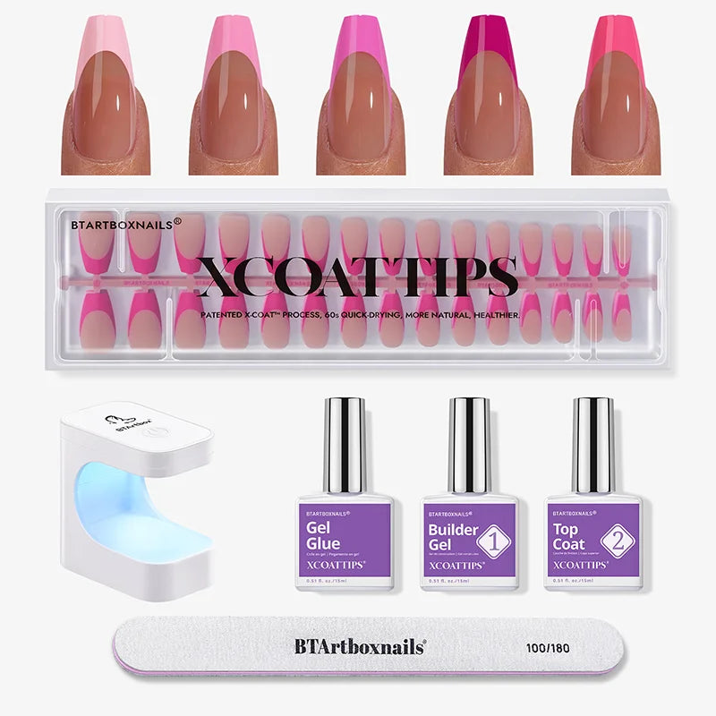 XCOATTIPS® Pink Pastel French Kit - Medium Coffin