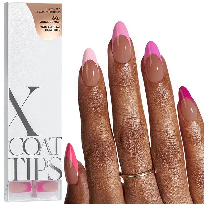 XCOATTIPS® French - Medium Almond Pink Pastel Tips