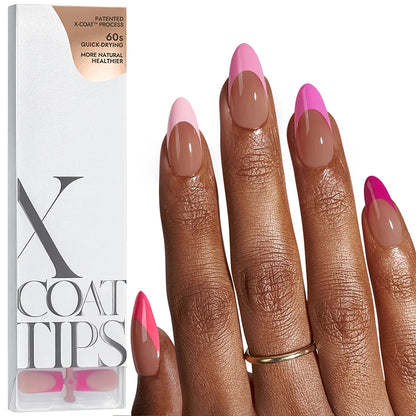 XCOATTIPS® French - Medium Almond Pink Pastel Tips