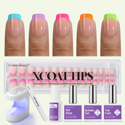 XCOATTIPS® French - Extra Short Square Brighter Pastel Tips