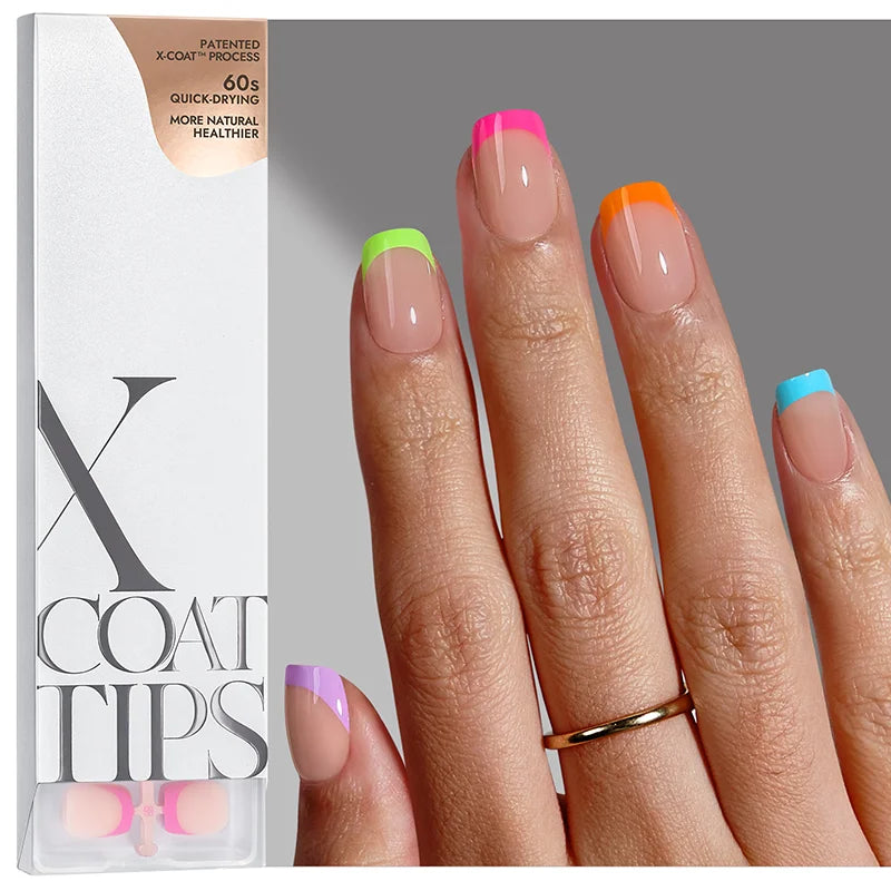 XCOATTIPS® French - Extra Short Square Brighter Pastel Tips