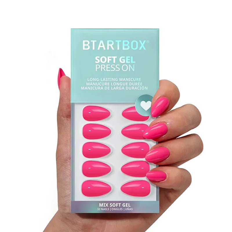 Power Pink Almond Nails - Soft Gel Press On