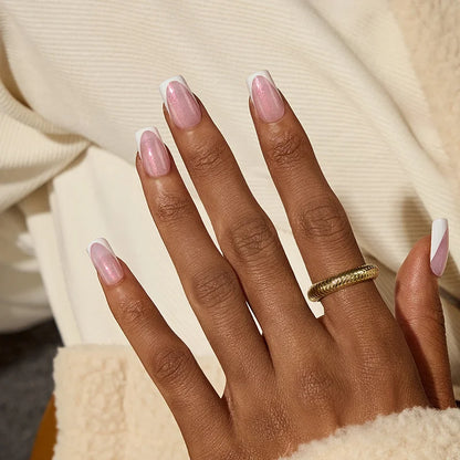 XCOATTIPS® French - Glitter Base Short Square 96 Pcs