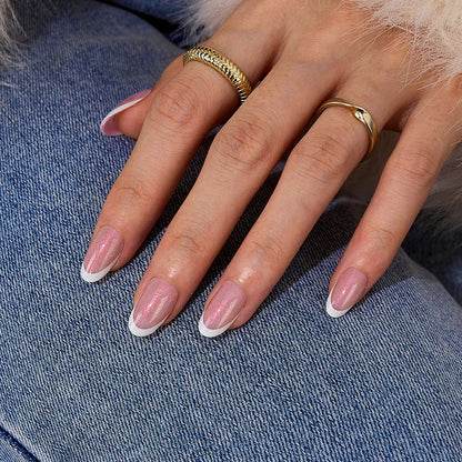 XCOATTIPS® French - Glitter Base Short Oval 96 Pcs