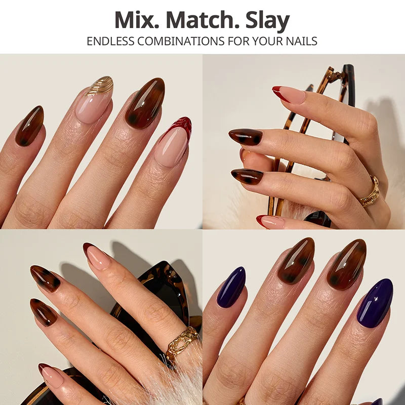 SOFTCOATTIPS™ Tortoiseshell - Short Almond 96 Pcs