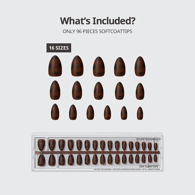 SOFTCOATTIPS™ Tortoiseshell - Short Almond 96 Pcs