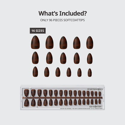 SOFTCOATTIPS™ Tortoiseshell - Short Almond 96 Pcs