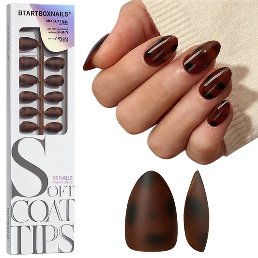 SOFTCOATTIPS™ Tortoiseshell - Short Almond 96 Pcs