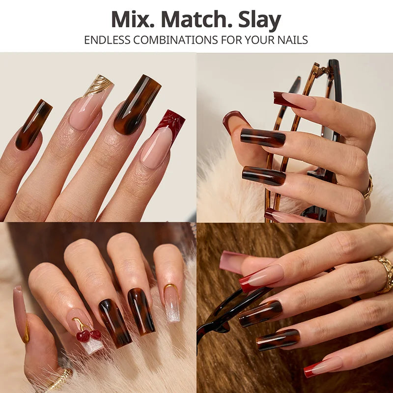 SOFTCOATTIPS™ Tortoiseshell - Long Square 90 Pcs