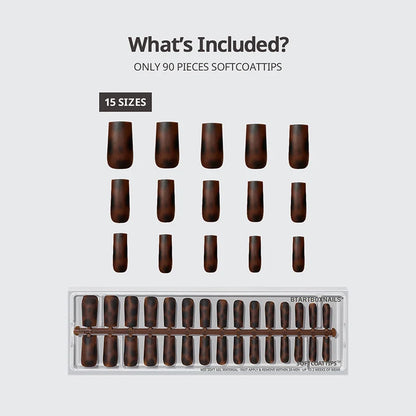 SOFTCOATTIPS™ Tortoiseshell - Long Square 90 Pcs