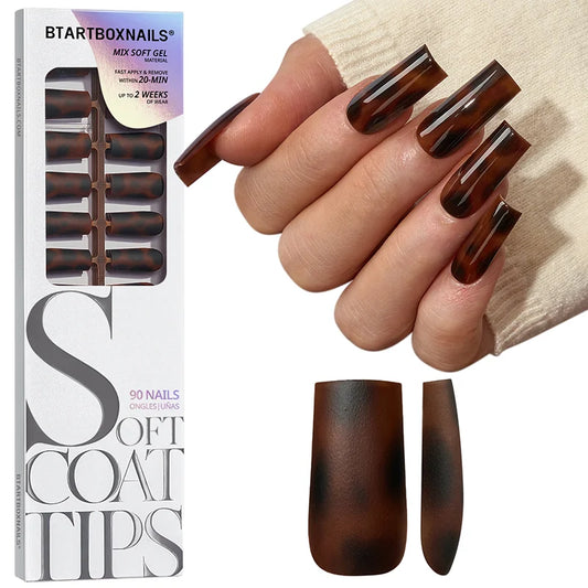 SOFTCOATTIPS™ Tortoiseshell - Long Square 90 Pcs