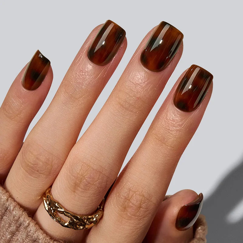 SOFTCOATTIPS™ Tortoiseshell - Extra Short Square 90 Pcs