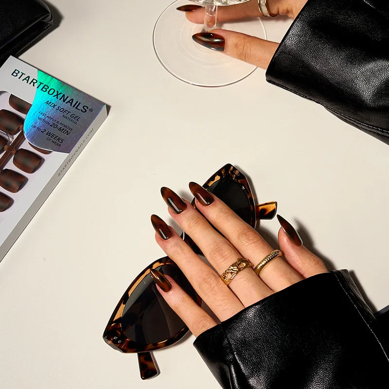 SOFTCOATTIPS™ Tortoiseshell - Medium Almond 90 Pcs