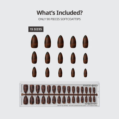 SOFTCOATTIPS™ Tortoiseshell - Medium Almond 90 Pcs