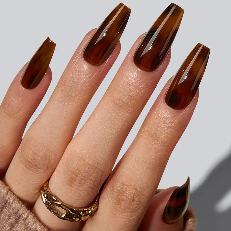 SOFTCOATTIPS™ Tortoiseshell - Medium Coffin 90 Pcs