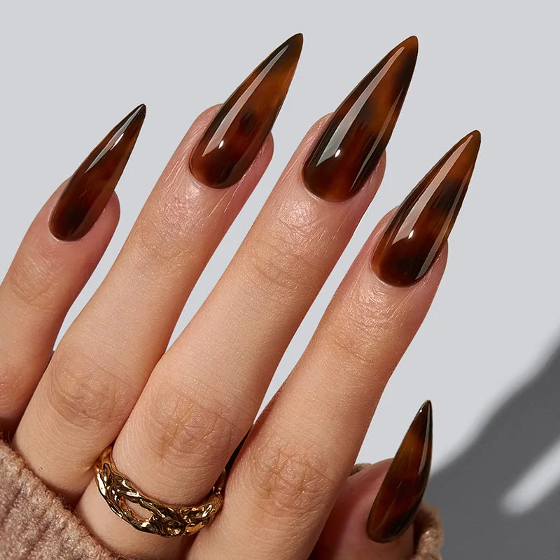 SOFTCOATTIPS™ Tortoiseshell - Long Stiletto 96 Pcs