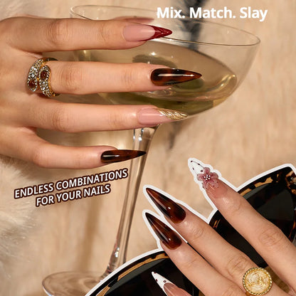 SOFTCOATTIPS™ Tortoiseshell - Long Stiletto 96 Pcs