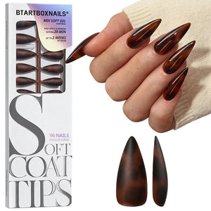 SOFTCOATTIPS™ Tartarugato - Stiletto Lungo 96 Pezzi