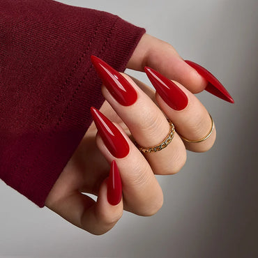 Red Allure Long Stiletto Nails